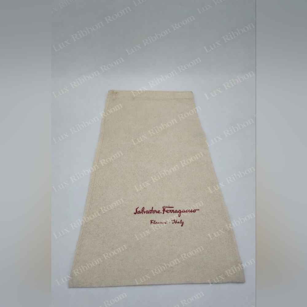 SALVATORE FERRAGAMO Dust Bag 13.75x9 Natural Canvas Florence Italy EUC